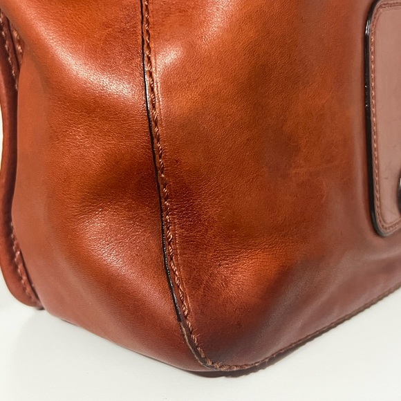 Coach Bleeker Legacy Tattersall Whiskey Brown Leather Handbag 11419 - Picture 7 of 13